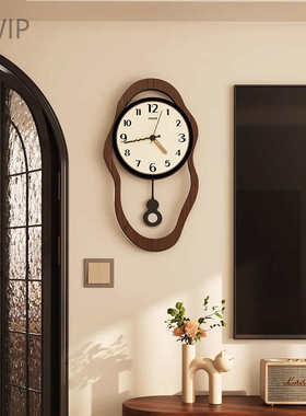美世达餐厅艺术复古钟表挂钟客厅简约现代大气创意时钟挂墙挂lzF