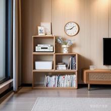 简约纯实木格子柜自由组合书柜书架客厅隔间置物柜矮柜落地收纳柜