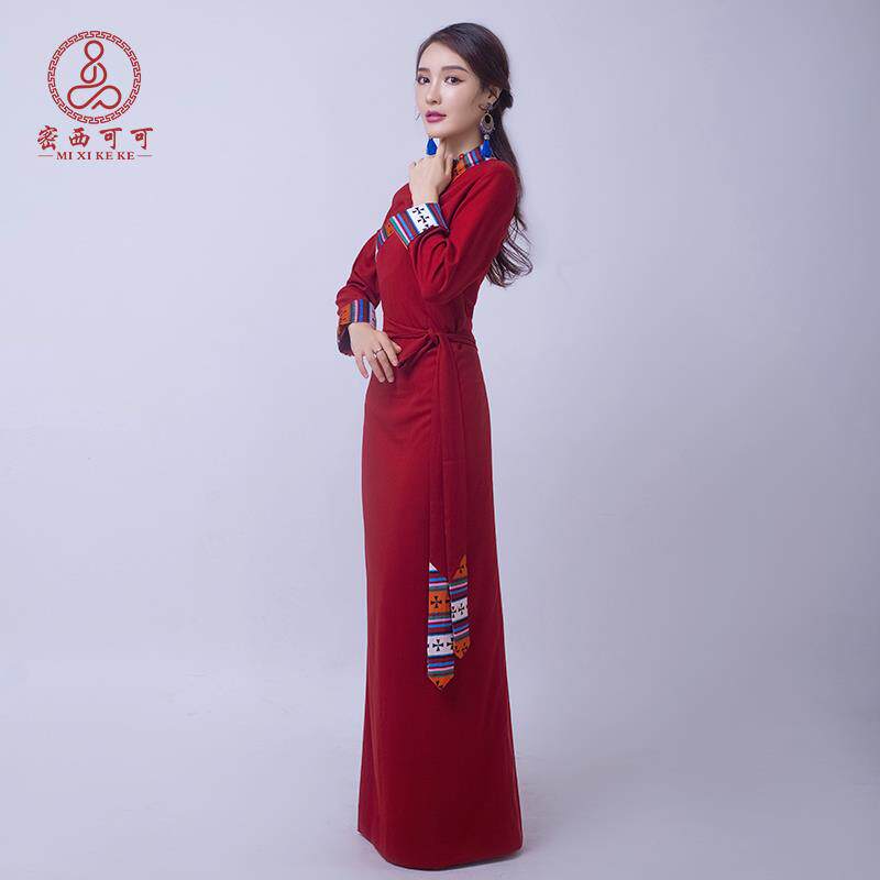 正品藏族藏服装女新款博拉西藏民民族服装/舞台装