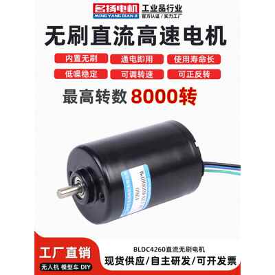 直流无刷电机12V24V大功率高速静音Bldc4260微型调速电机