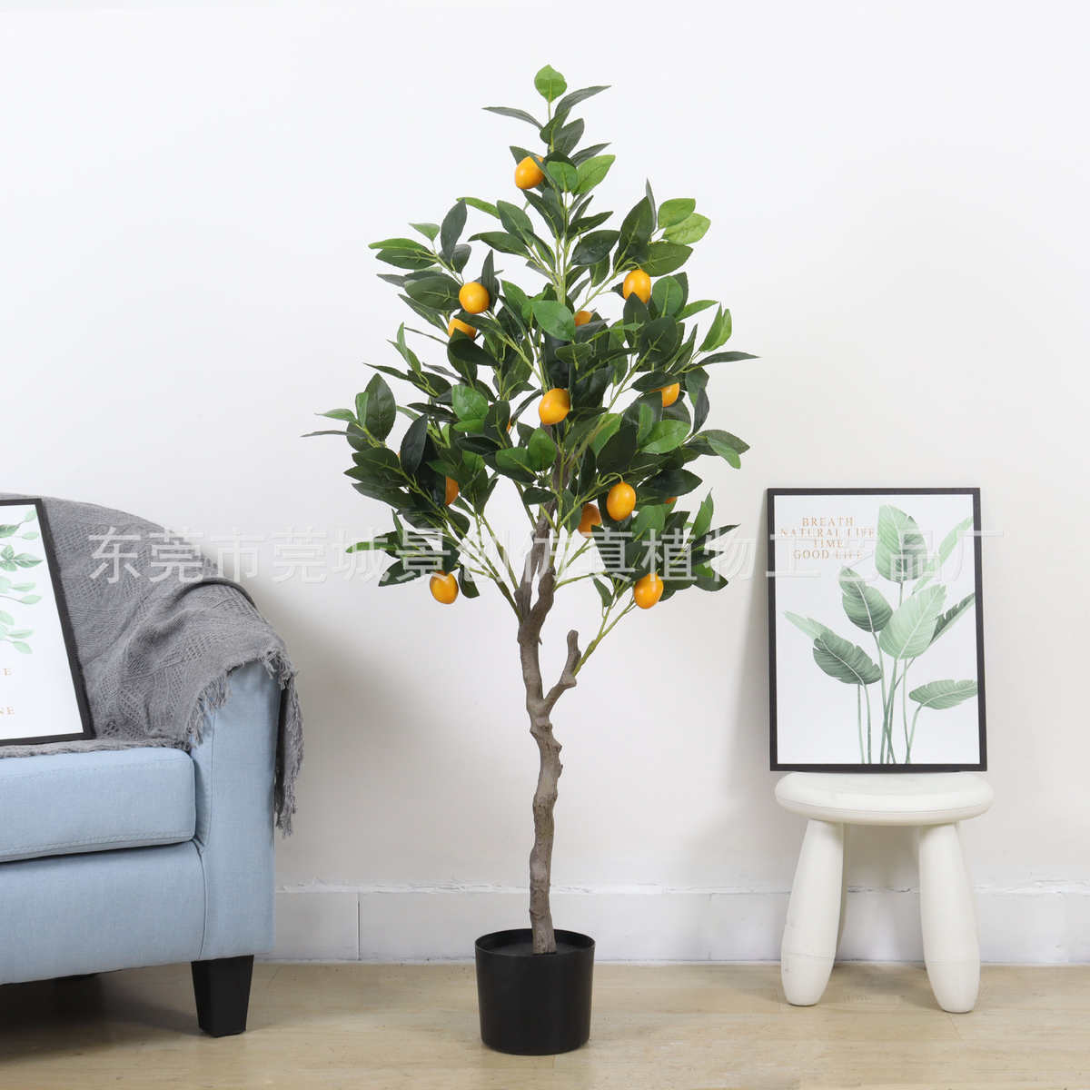 现货批发仿真柠檬树装饰客厅假绿植落地盆栽假树室内人造橘子树