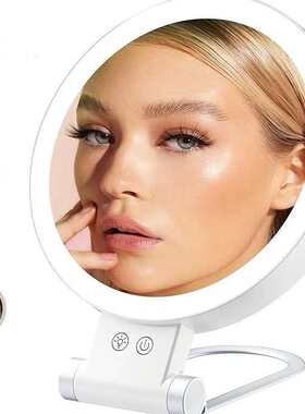 灯款台式 1x补led美带/旅行爆10x镜手持妆双面化妆镜妆便携