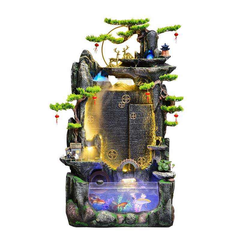 假山流水喷泉现代鱼缸创意高山流水摆件客厅阳台庭院花园落地装饰,家居饰品,流水摆件,淘宝优惠券,粉丝福利购,淘宝优惠卷