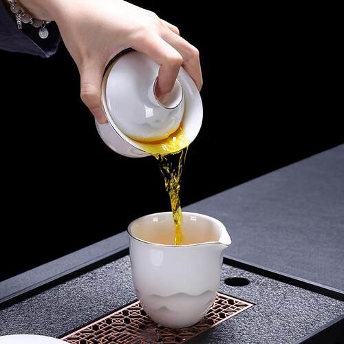 10入盖冰碗种山带旅包行茶盘家用办公泡茶器轻奢高cd01档简幻约陶