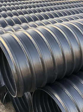 增强排水/波纹管hdpe聚乙烯dn300管黑色400钢带排污螺旋缠绕双壁