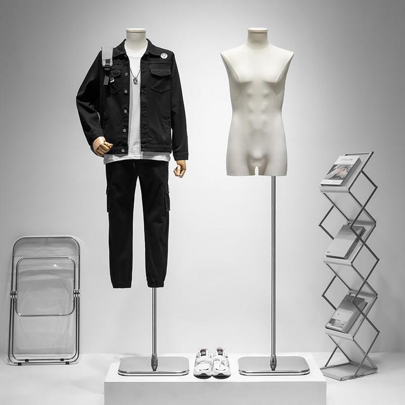 时尚男模特道具半身男装店人台橱窗陈列架服装店展示架全身假人偶