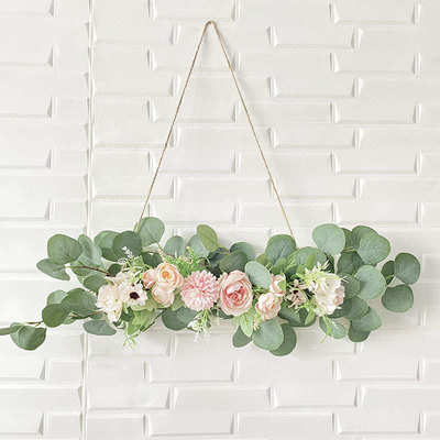尤仿真挂件加利墙上北欧叶壁挂饰品装饰家居花墙面金钱森创意系