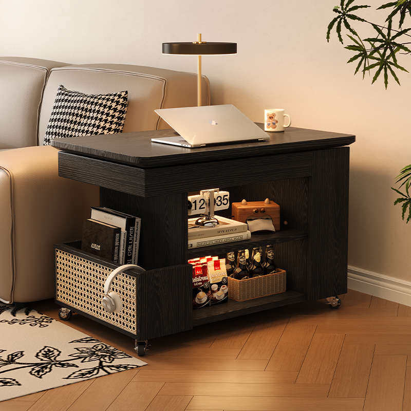 中古风移动边几实木升降旋转茶几桌沙发边几柜带轮小推车储物边柜,住宅家具,角几/边几,淘宝优惠券,粉丝福利购,淘宝优惠卷