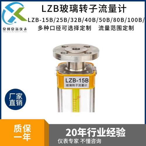 新款直销不锈钢LZB-65B玻璃转子流量计气体液体浮子常州精准计量