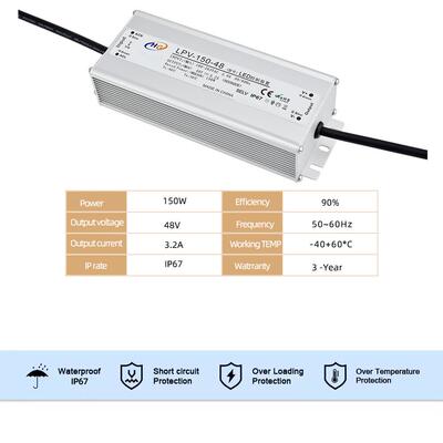 厂家直销宏广150W-24V防水电源 150W24V家电清洗机防水电源
