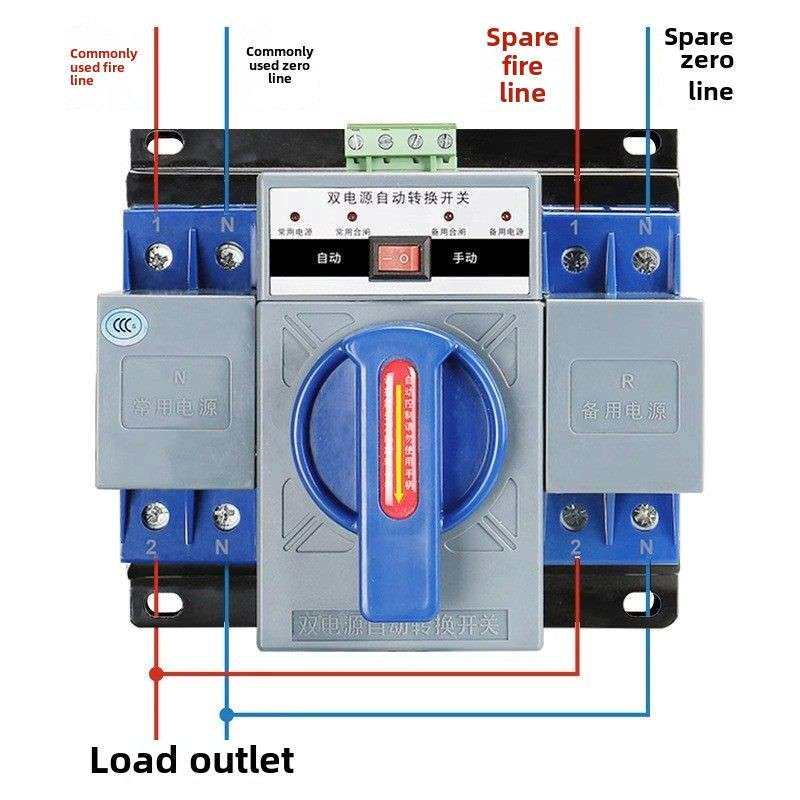 双电源自动转换开关开关双向自动转换开关单相220V三相四线380V