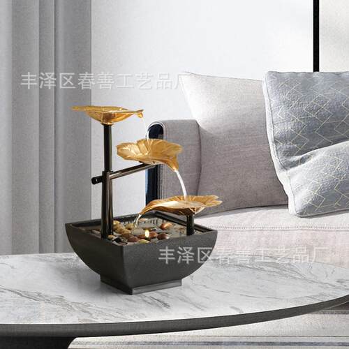 home decor跨境电视购物铁艺流水摆件办公室桌面喷泉家居风水装饰