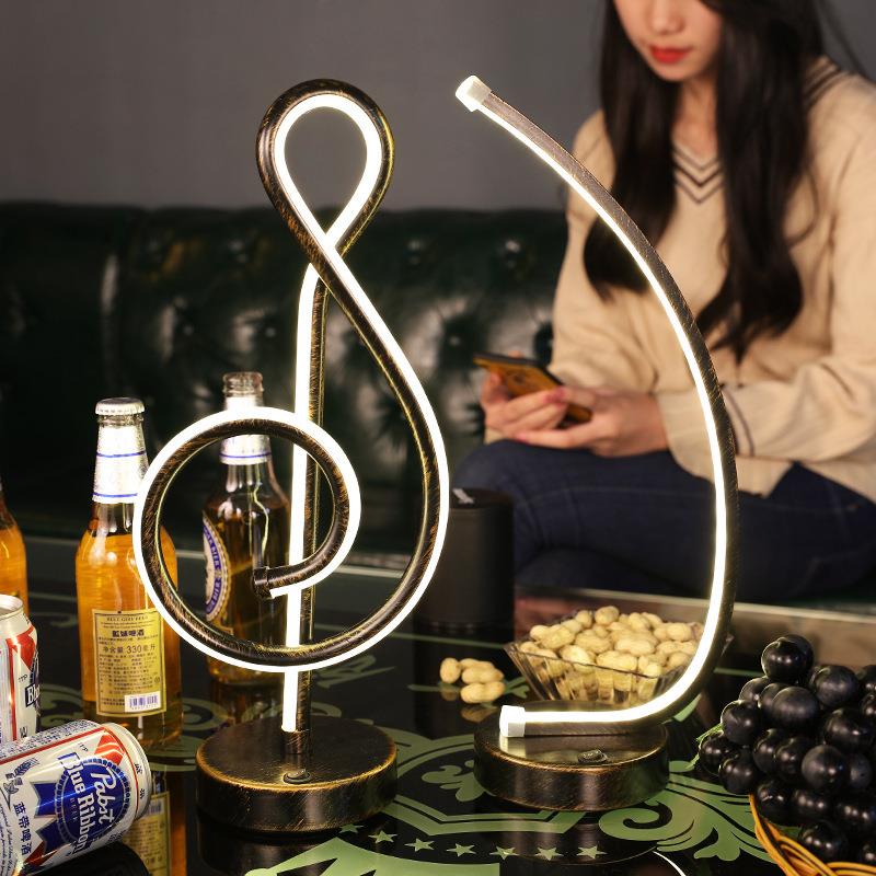 led充电酒吧台灯创意个性咖啡厅复古怀旧音乐餐厅清吧装饰桌灯