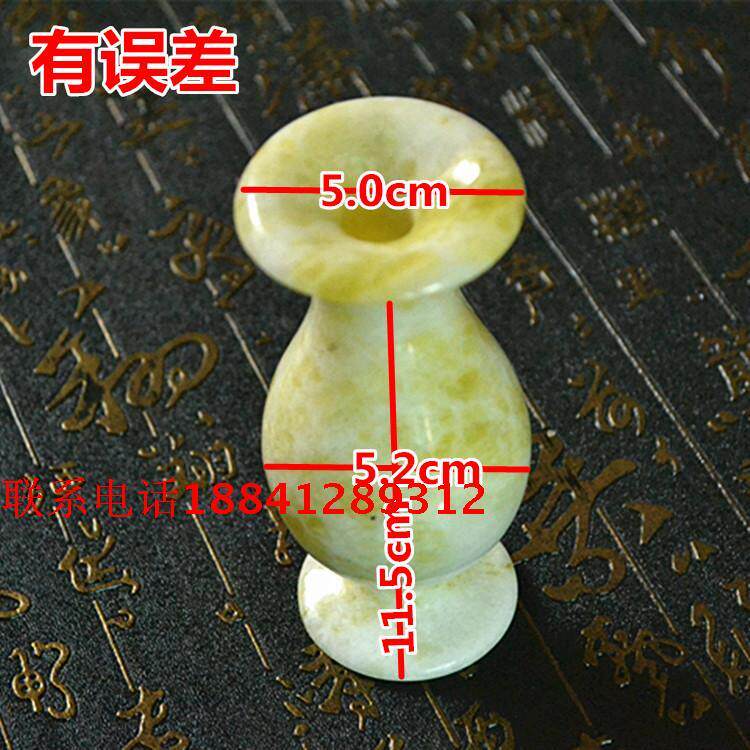 新款玉石花瓶岫玉阿富汗摆节件米玉黄特玉大笔筒摆件玉花瓶竹桶多