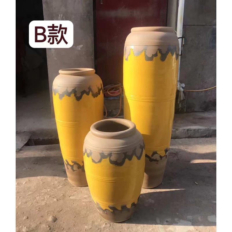 景德镇厂家手工落地大陶罐酒店庭院别墅餐厅民宿插陶瓷花瓶软装饰