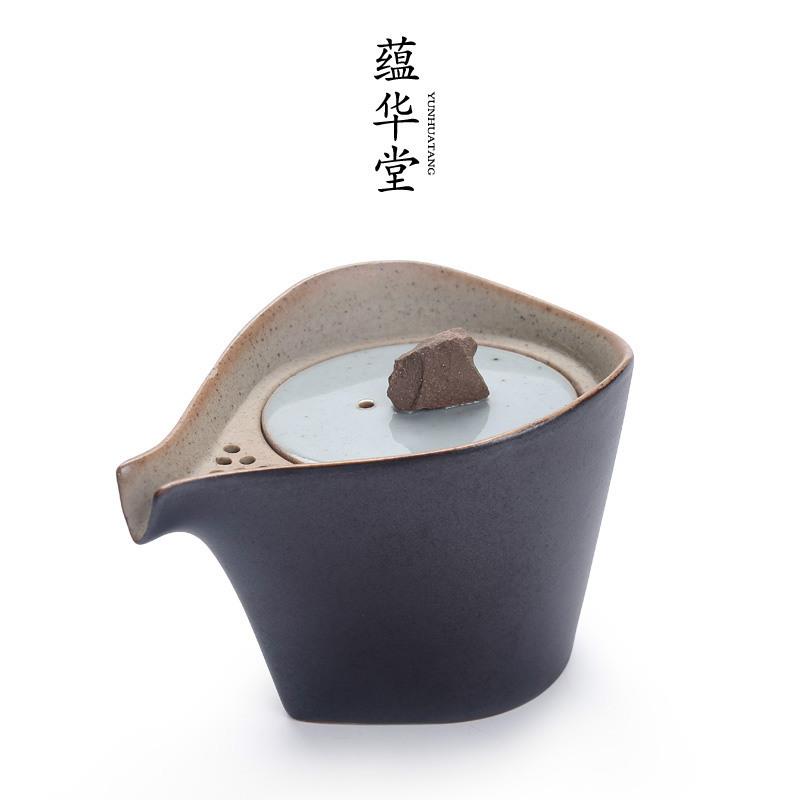 日式粗陶茶具手抓壶 陶瓷功夫茶具茶壶 手工窑变单壶普洱茶泡茶器
