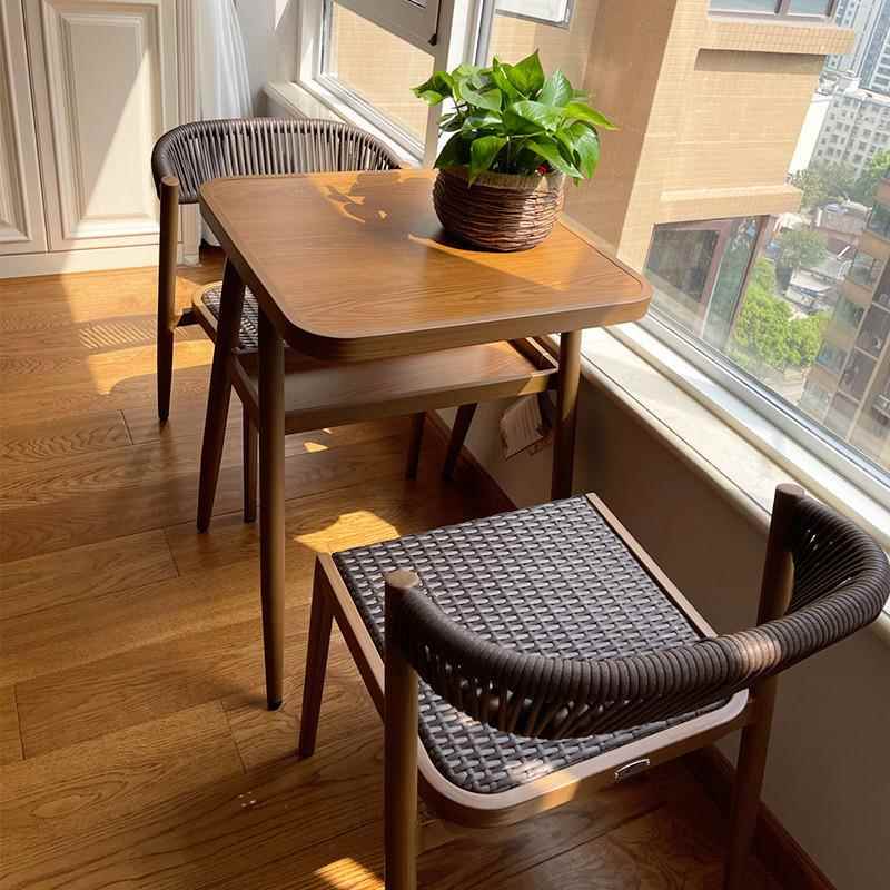 G椅xP阳MHQ台桌茶桌件椅合藤椅三套喝茶桌子一桌组两椅休闲阳台小