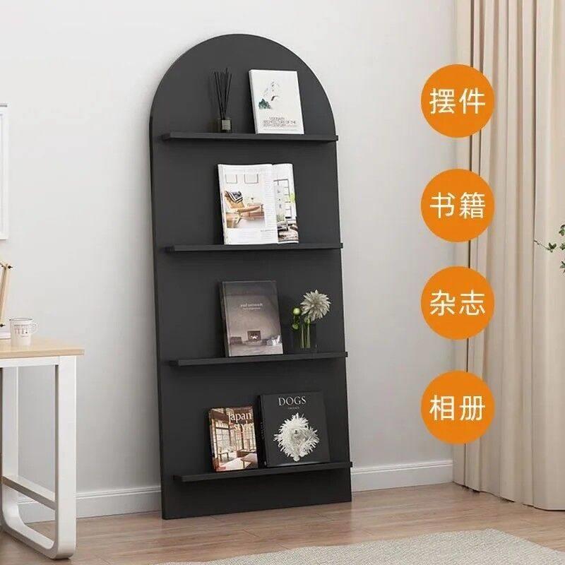 中古风拱形杂志架多层落地书报架防滑靠墙展示架简约北欧ins书架