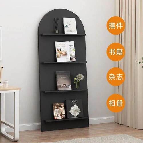 中古风拱形杂志架多层落地书报架防滑靠墙展示架简约北欧ins书架