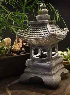 户外落地日式院装饰内宫石灯花园别墅庭室灯111000创意摆件禅意景