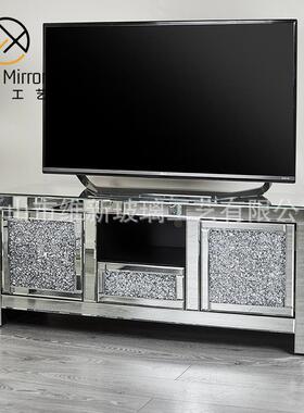 跨境镜面电视柜现代简约落地柜客厅酒店墙柜轻奢墙壁柜tv cabinet