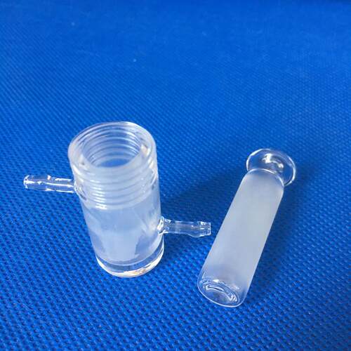 厂家生产高温石英玻璃光学石英玻璃管打孔螺纹瓶限流管