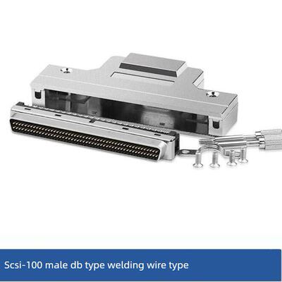 SCSI插头伺服电机 SCSI-100P公头针式公座带铁壳螺杆式焊线式DB型