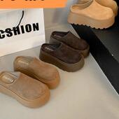 小个子一脚蹬半拖松糕包头拖鞋 厚底鞋 女外穿年早春新款 0202w