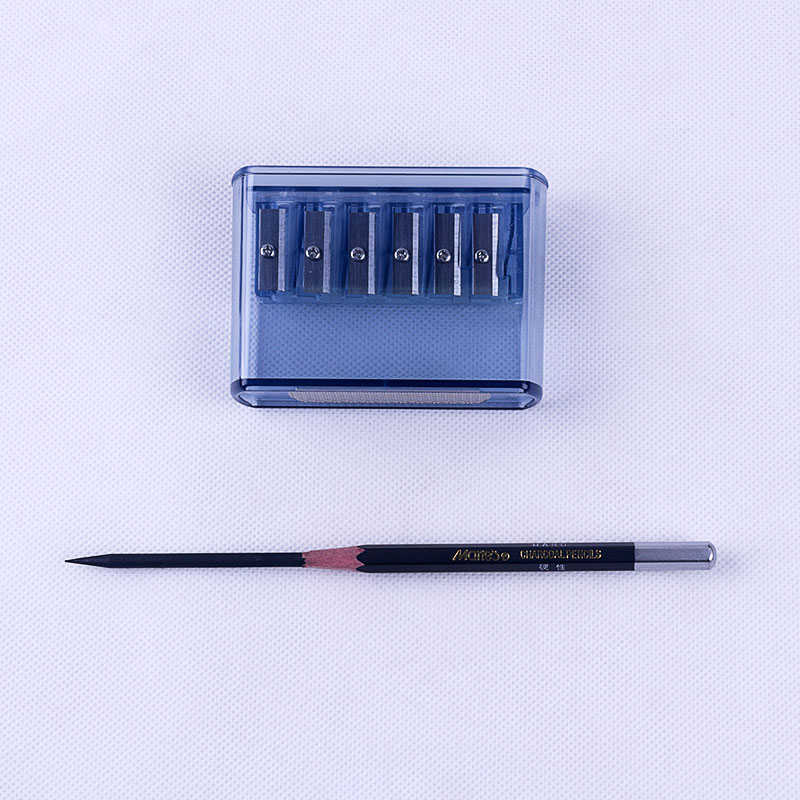 素光六孔削笔器炭笔铅笔素描削笔刀美术专用多功能卷笔刀带磨铅器