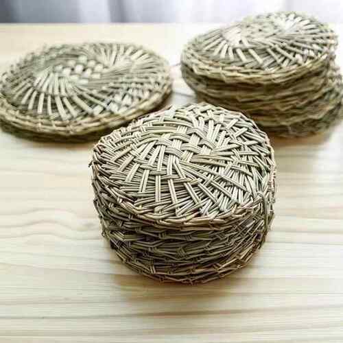 蒸包子松针垫草垫圆形手工编织蒸笼垫馒头小笼包垫子笼屉饺子