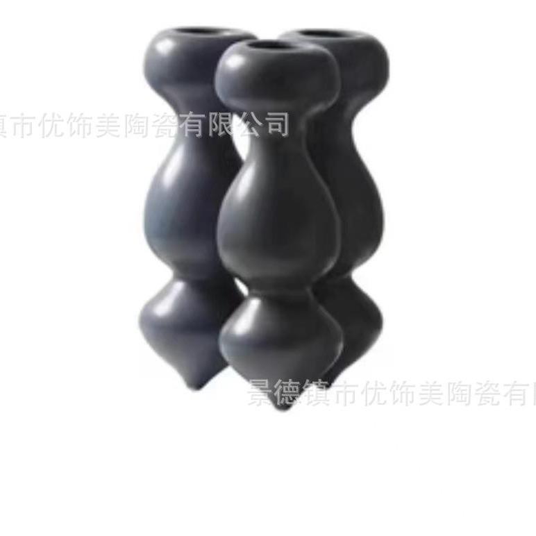 景德镇陶瓷现代简约创意艺术陶瓷花瓶直筒插花精美收藏装饰品摆件