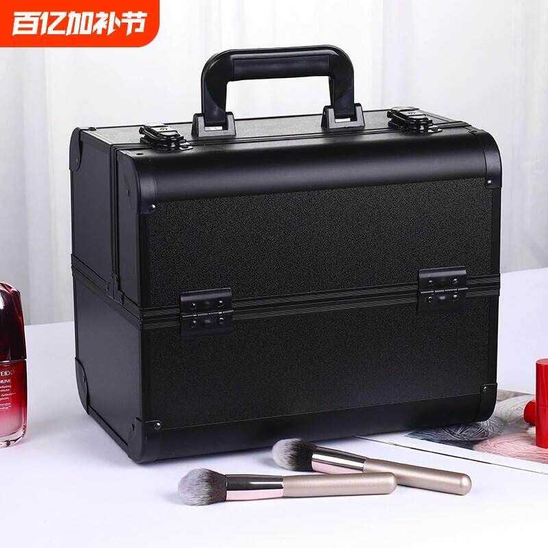NICELAND化妆箱手提大容量化妆品收纳盒美甲纹绣工具箱专业分层