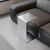 意式 极简拉丝不锈钢边几沙发旁可移动角几现代简约轻奢小茶几茶台