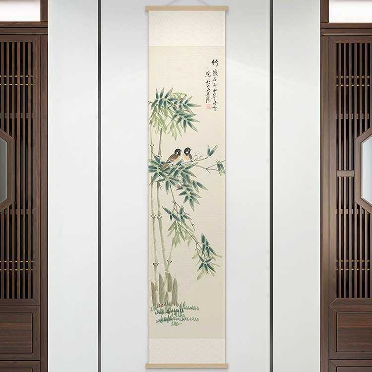 梅兰竹菊新中式挂轴花鸟国画餐厅书房装饰画竖版玄关走廊过道挂画,家居饰品,现代装饰画,淘宝优惠券,粉丝福利购,淘宝优惠卷