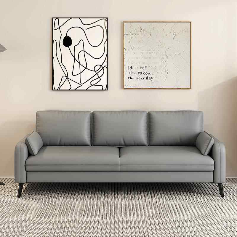意式极简小户型客厅卧室出租房用经济型网红款双人免洗科技布沙发