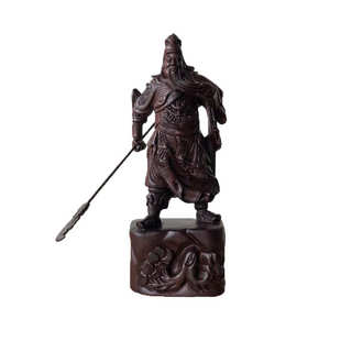 恒升批发 木质手工艺品办公礼品 黑檀木雕横刀关公工艺品摆件