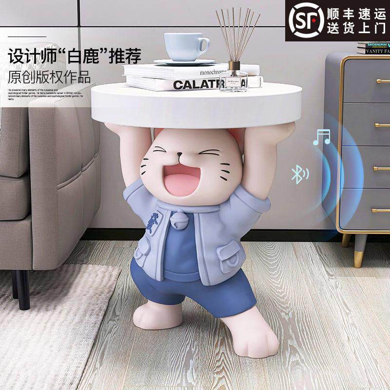 棕榈树创意招财猫落地摆件客厅电视柜沙发旁茶几家居饰品乔迁礼物