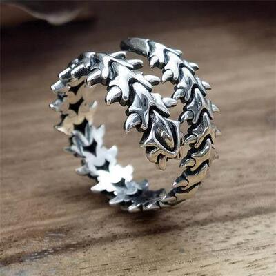 Fashion Vintage Punk Centipede Couple Ring For Women Man Uni