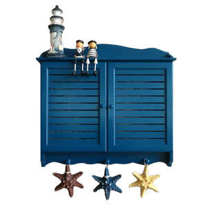 饰箱 客厅电表箱遮挡箱配电箱电表盒装 室内地中海风格 蓝色百叶窗款