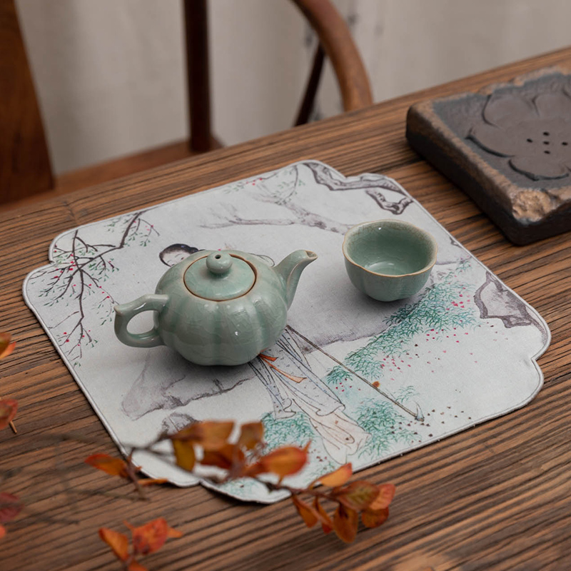 茶巾麂皮绒茶布吸水毛巾中式养壶巾禅意茶桌茶席毛巾抹布加厚茶席