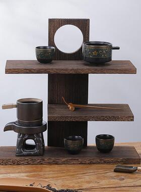 首饰架桌面实木多层茶架客厅茶具置物架摆件收纳简约茶杯架展示架
