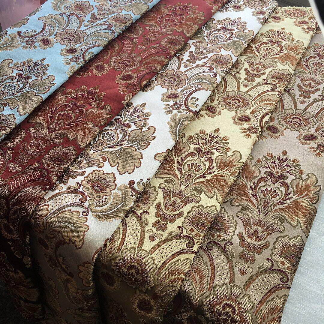 欧式高精密提花布加厚沙发布料座垫桌布抱枕窗帘布头工程布餐椅