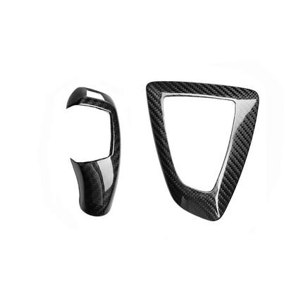 适用宝马12345系F20F30F31F34档把盖碳纤维车把手杆面板控制罩贴