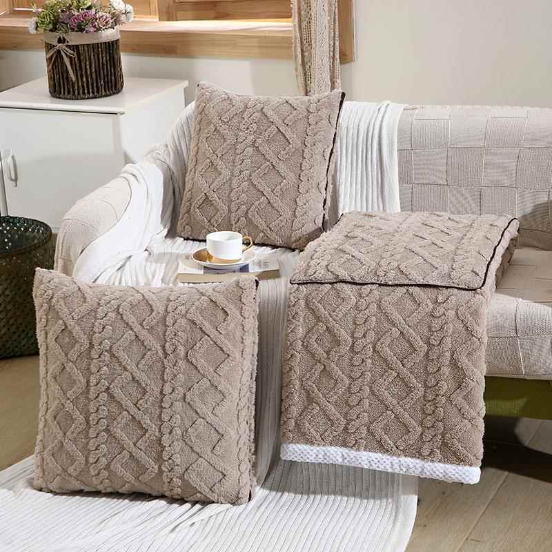 正品纯双面加厚牛奶绒抱枕被两用色汽车上公室保暖子靠垫枕头被毯