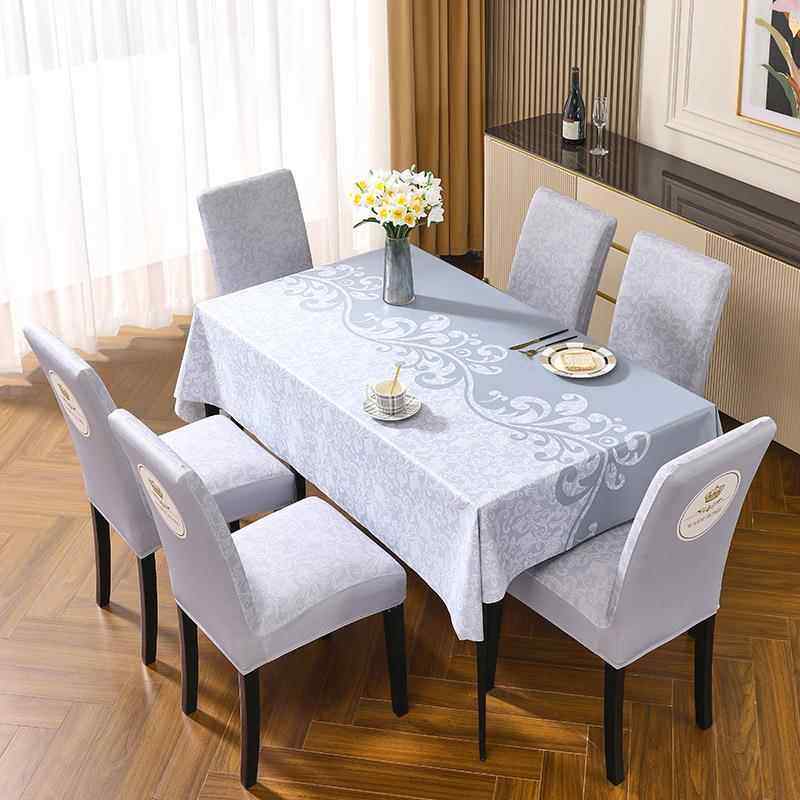 桌布椅子套罩套装长方形台布家用椅套餐桌布弹力椅子套免洗桌布