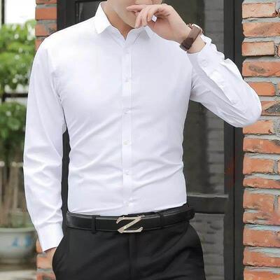 Men's Plaid Button-Up Collared Shirt, Cotton Long Sleeve