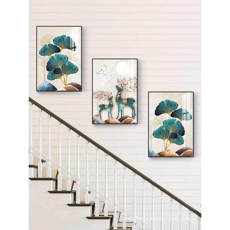 现代简约楼梯间装饰画复式走廊过道挂画北欧客厅沙发背景墙三联画,家居饰品,现代装饰画,淘宝优惠券,粉丝福利购,淘宝优惠卷