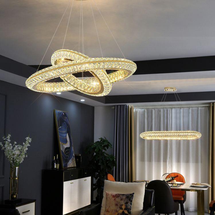 中山具客厅吊灯2025新款卧室大晶现代简约气灯圆环轻奢餐厅179水