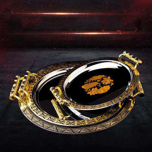 DUOTER原生钢板酒具收纳托盘长方形圆形茶盘北欧商用客厅厨房餐盘