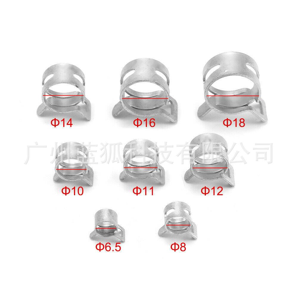 跨境汽车水管油管喉箍 160pcs盒装银色弹簧管夹 钢带型弹性卡箍图片